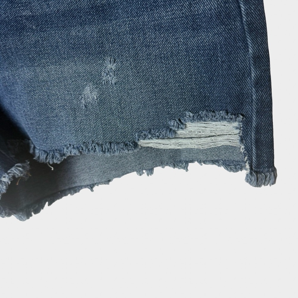 Time and Tru Blue Denim Shorts Distressed Frayed Hem 8 Summer Casual Boho - Picture 5 of 8